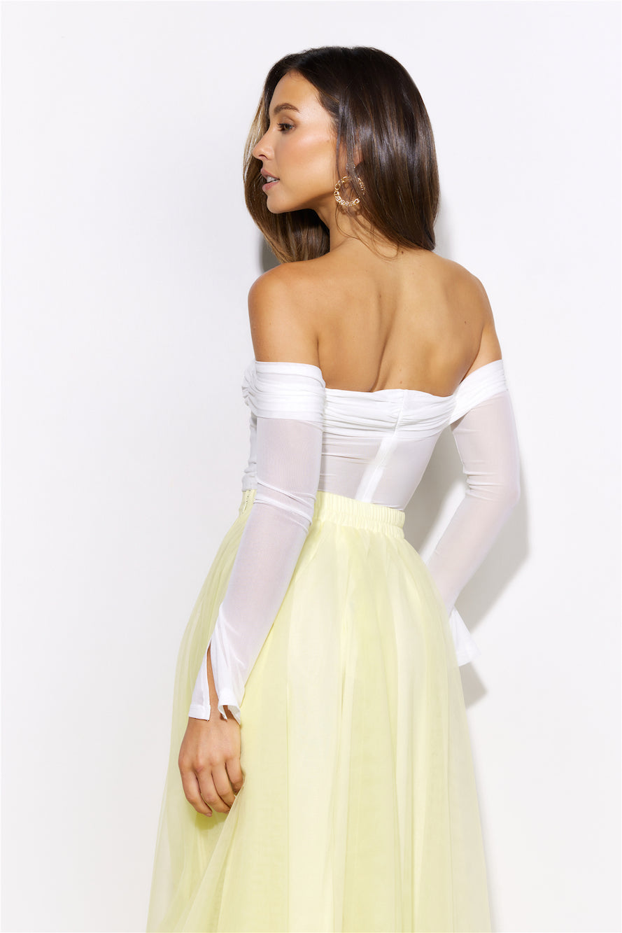 Light Nights Mesh Crop Top White