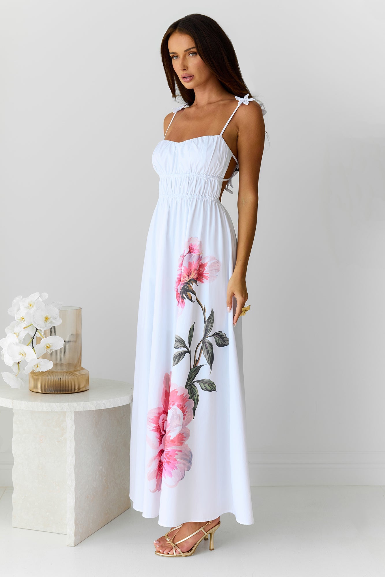 Embrace The Blooms Maxi Dress White