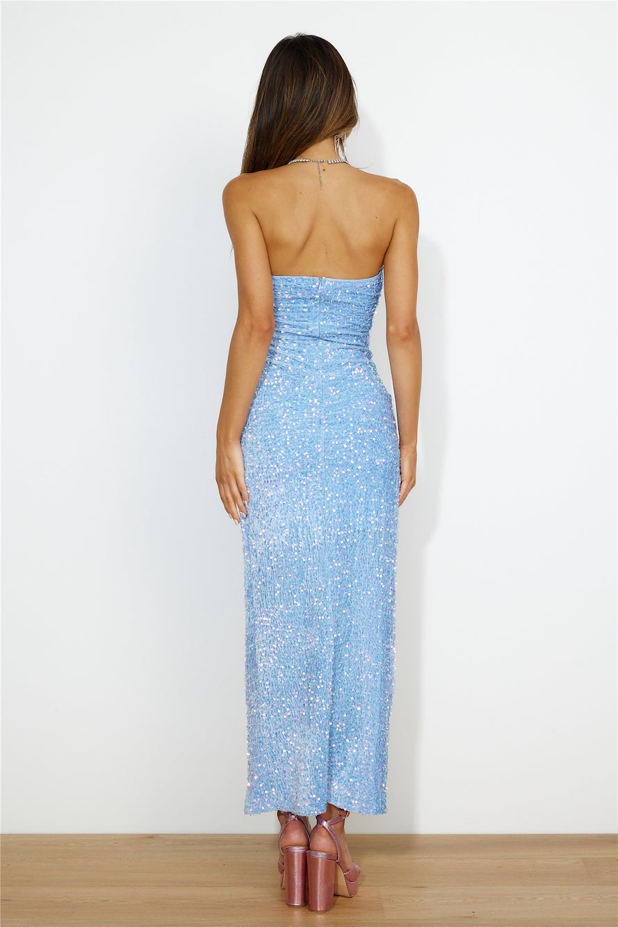 Sparkle From Far Sequin Maxi Dress Blue