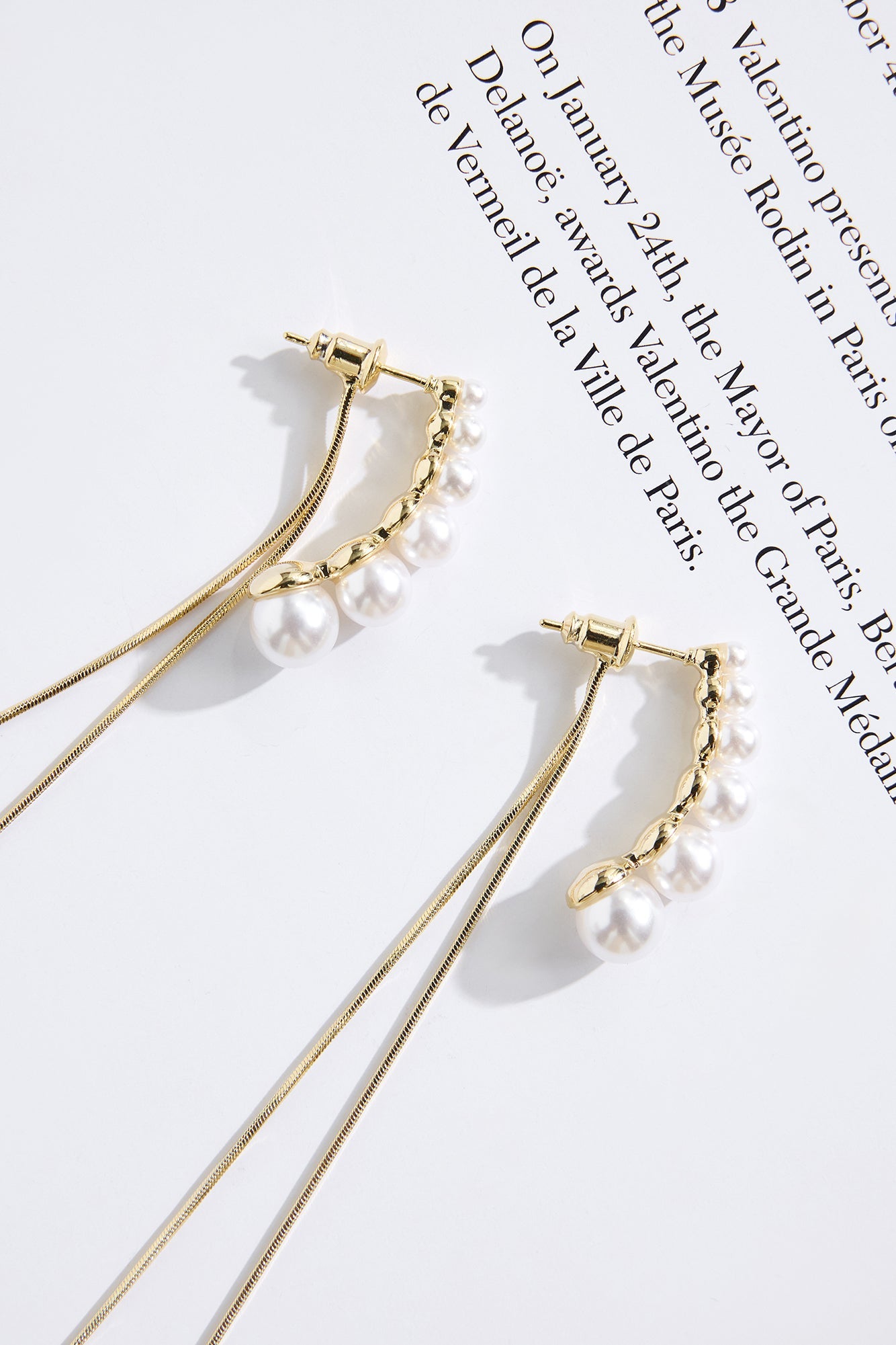 18k Gold Plated Solstice Pearl Earrings Gold
