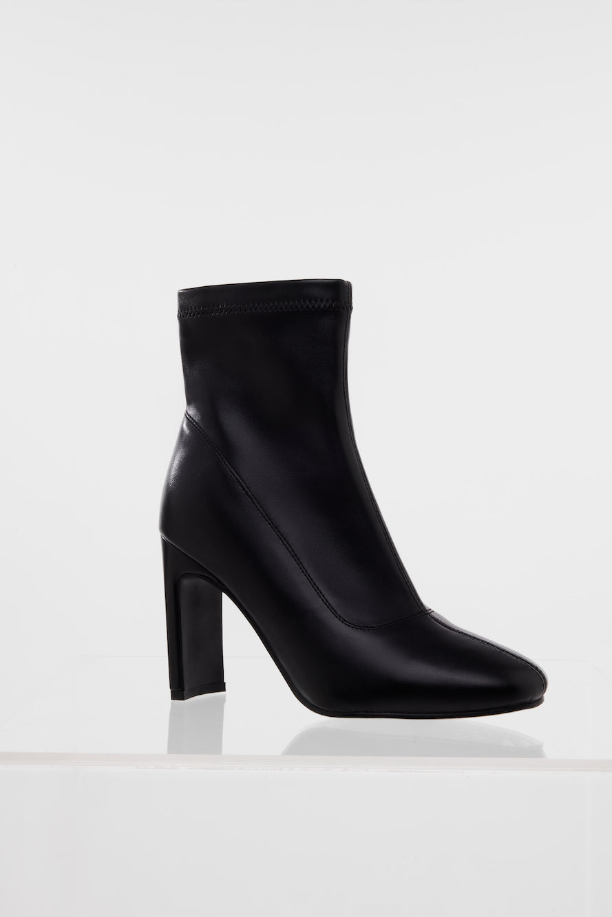 Winter Spotlight Sock Ankle Boots Black PU