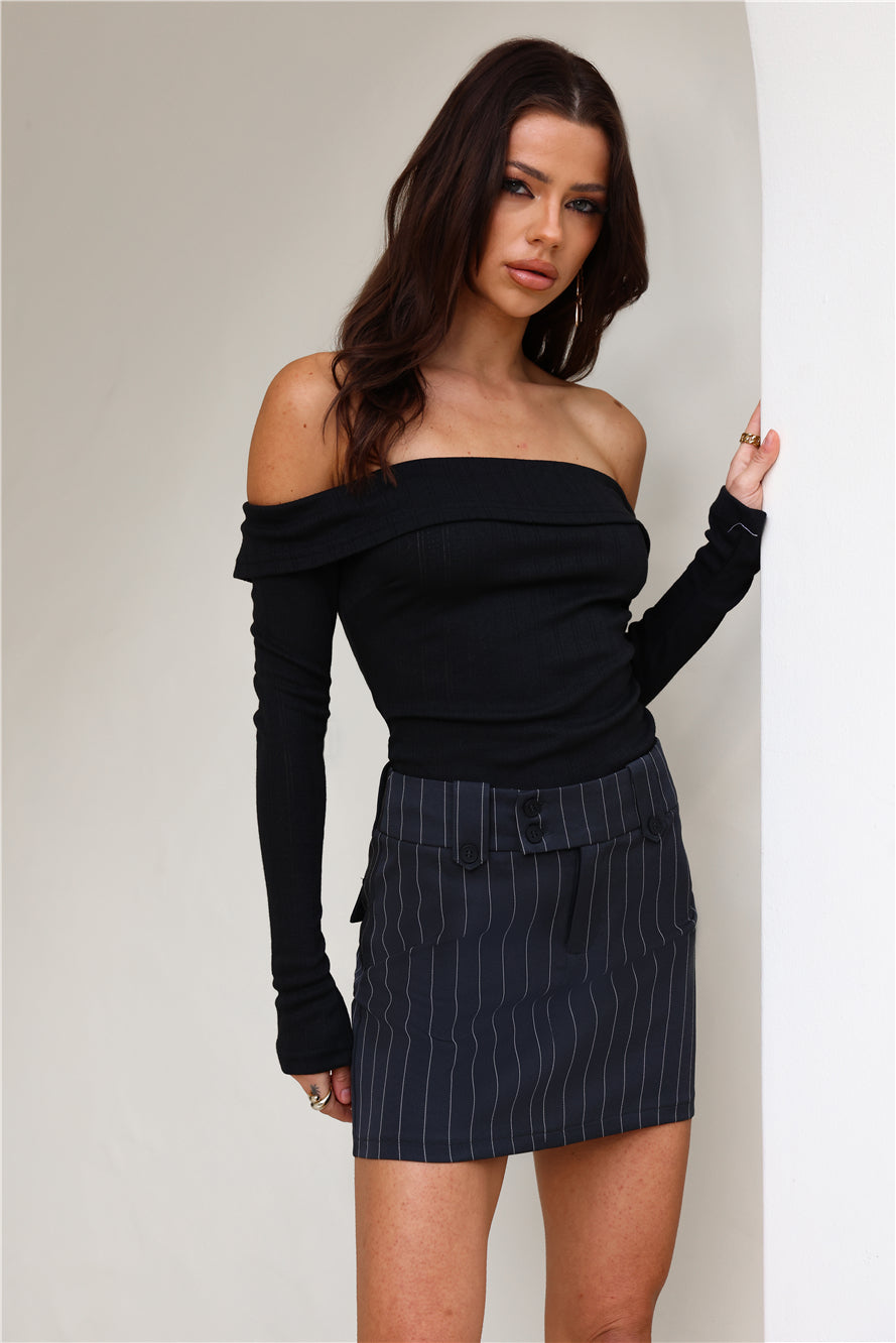 Top Of All Long Sleeve Crop Top Black