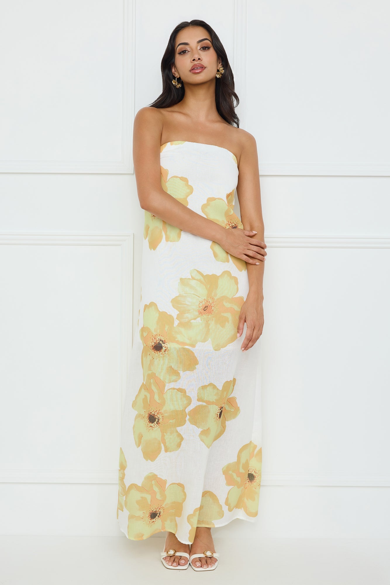 Sunlight��s Embrace Strapless Maxi Dress Yellow