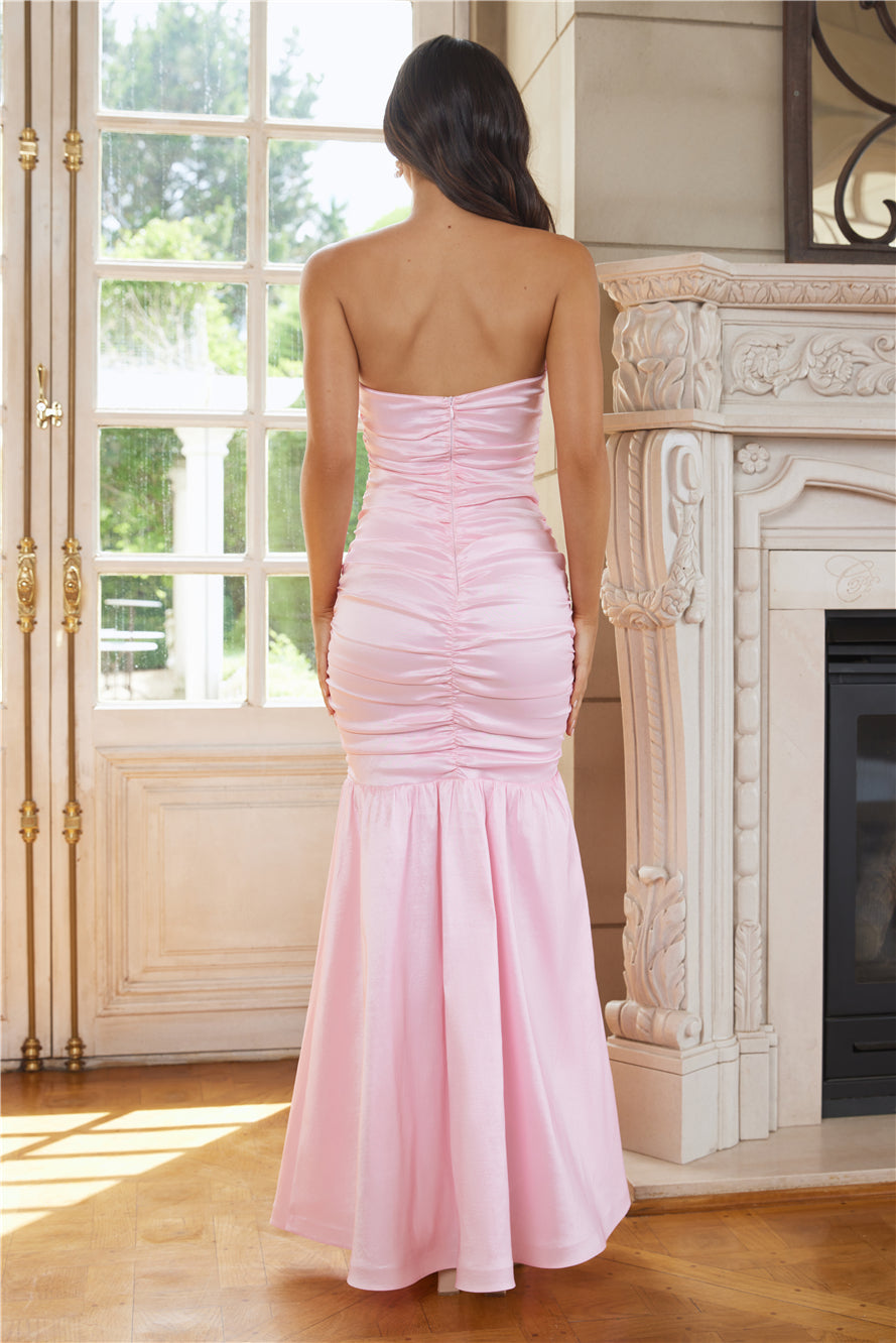 Under The Chandelier Strapless Maxi Dress Pink