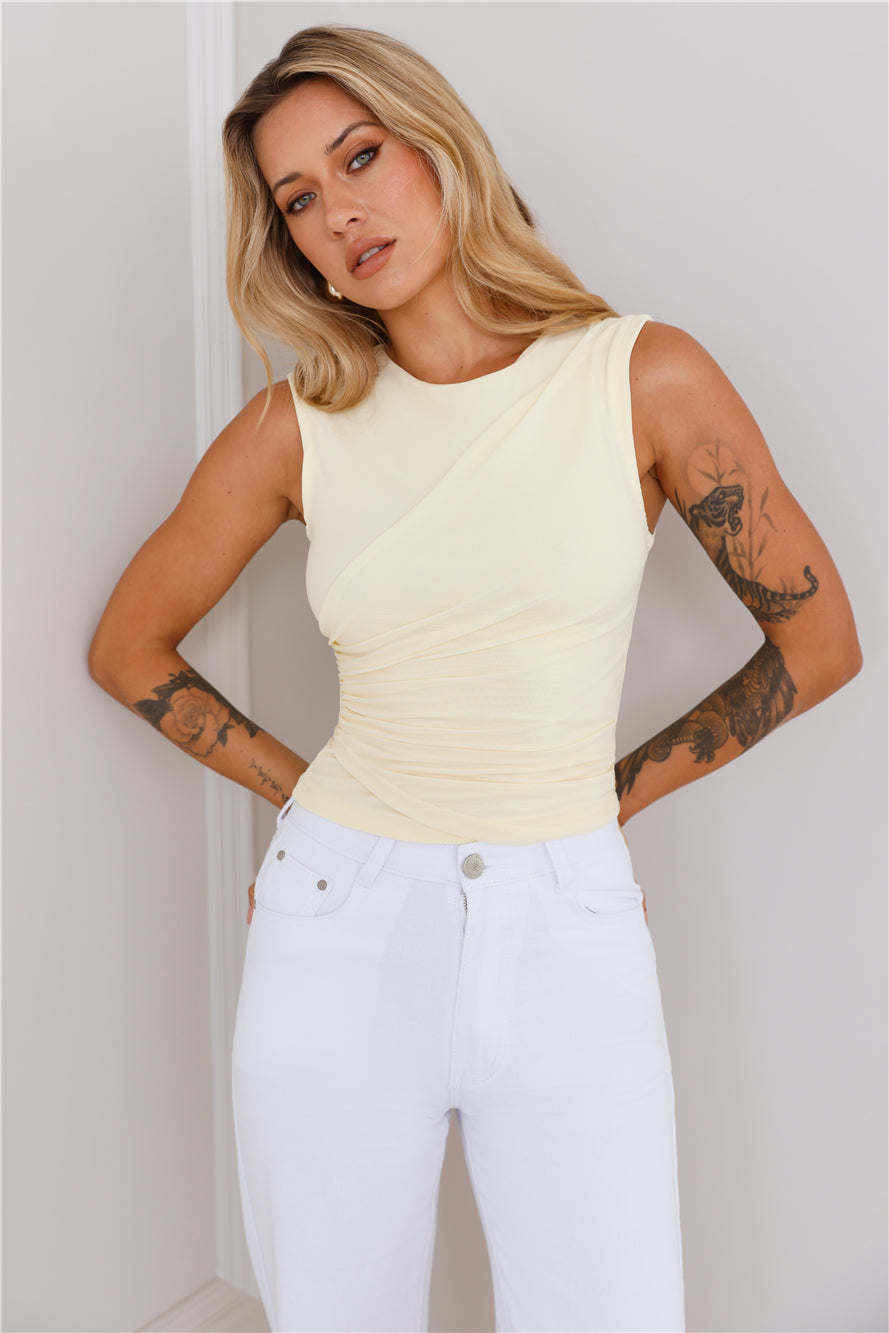 Basic Chic Mesh Top Yellow