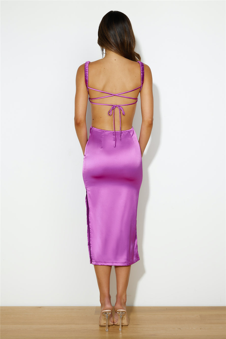 Palm Springs Midi Dress Dark Purple