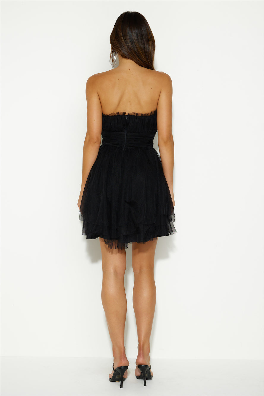 Hollywood Lights Tulle Mini Dress Black