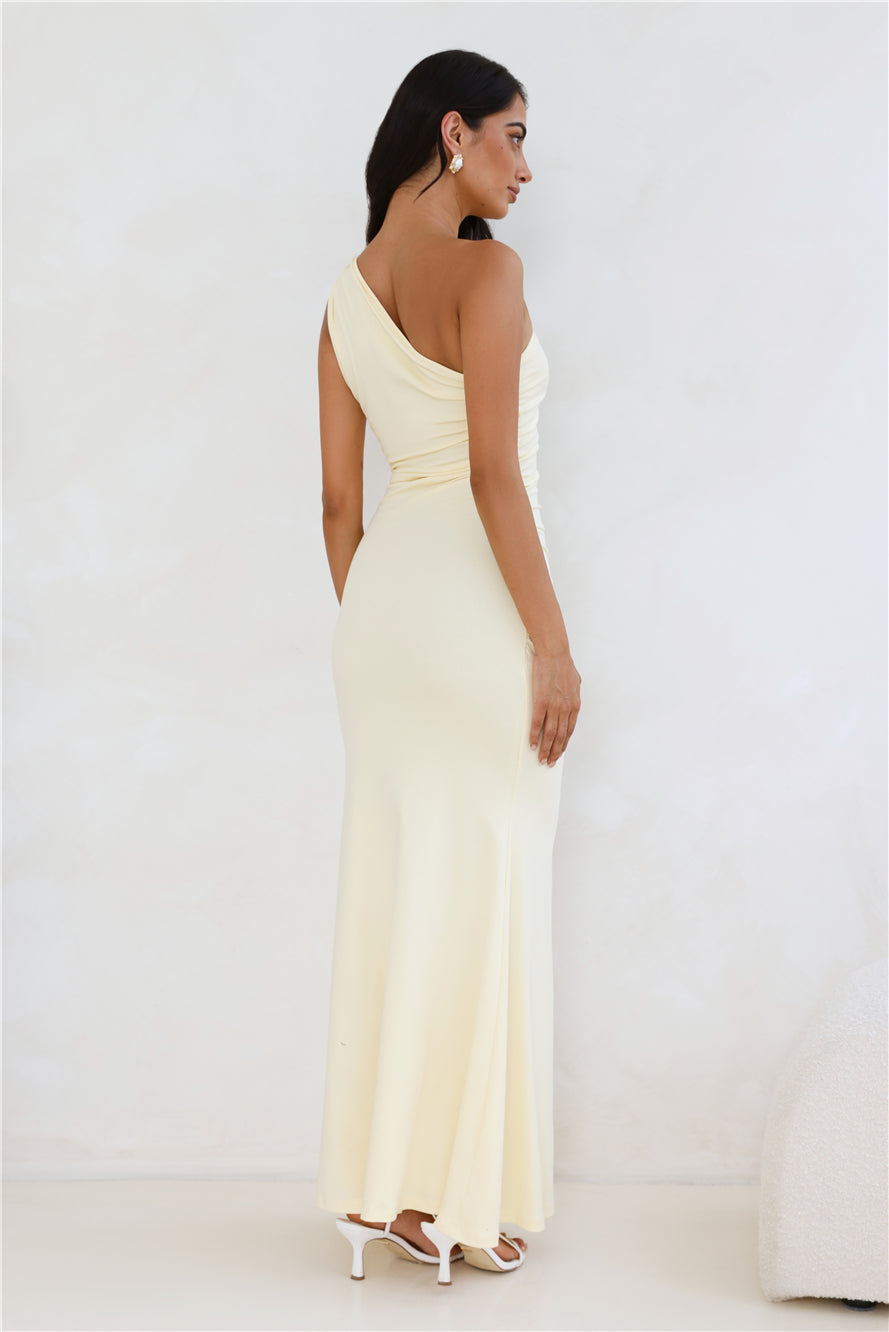Marlowe One Shoulder Maxi Dress Yellow