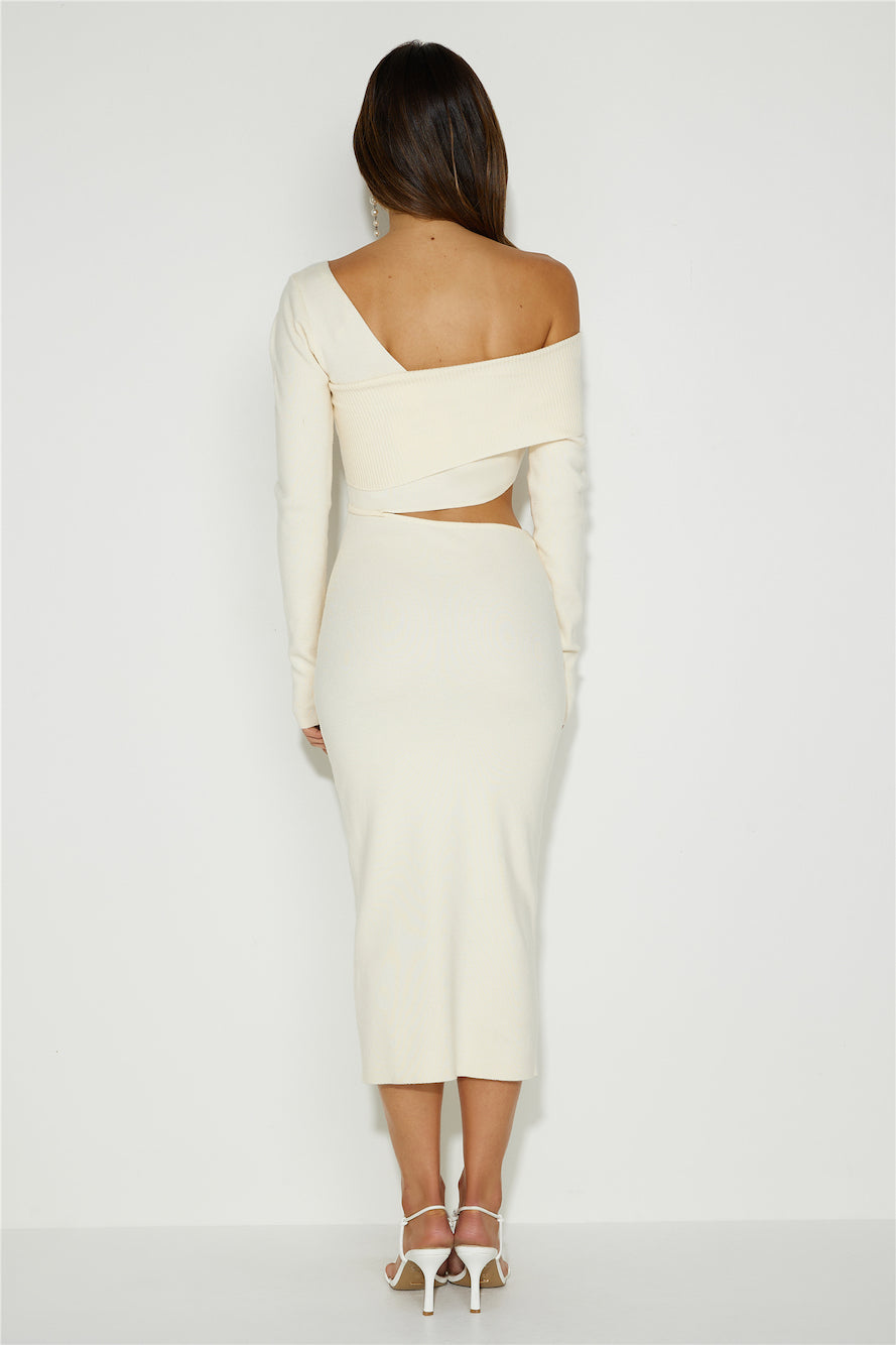 Lively Flair Midi Dress Beige