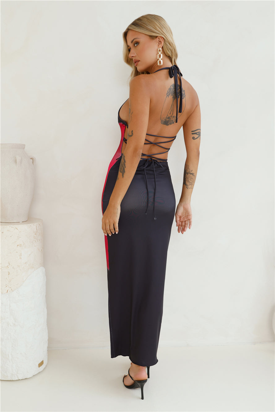 She's An Island Girl Halter Maxi Dress Black
