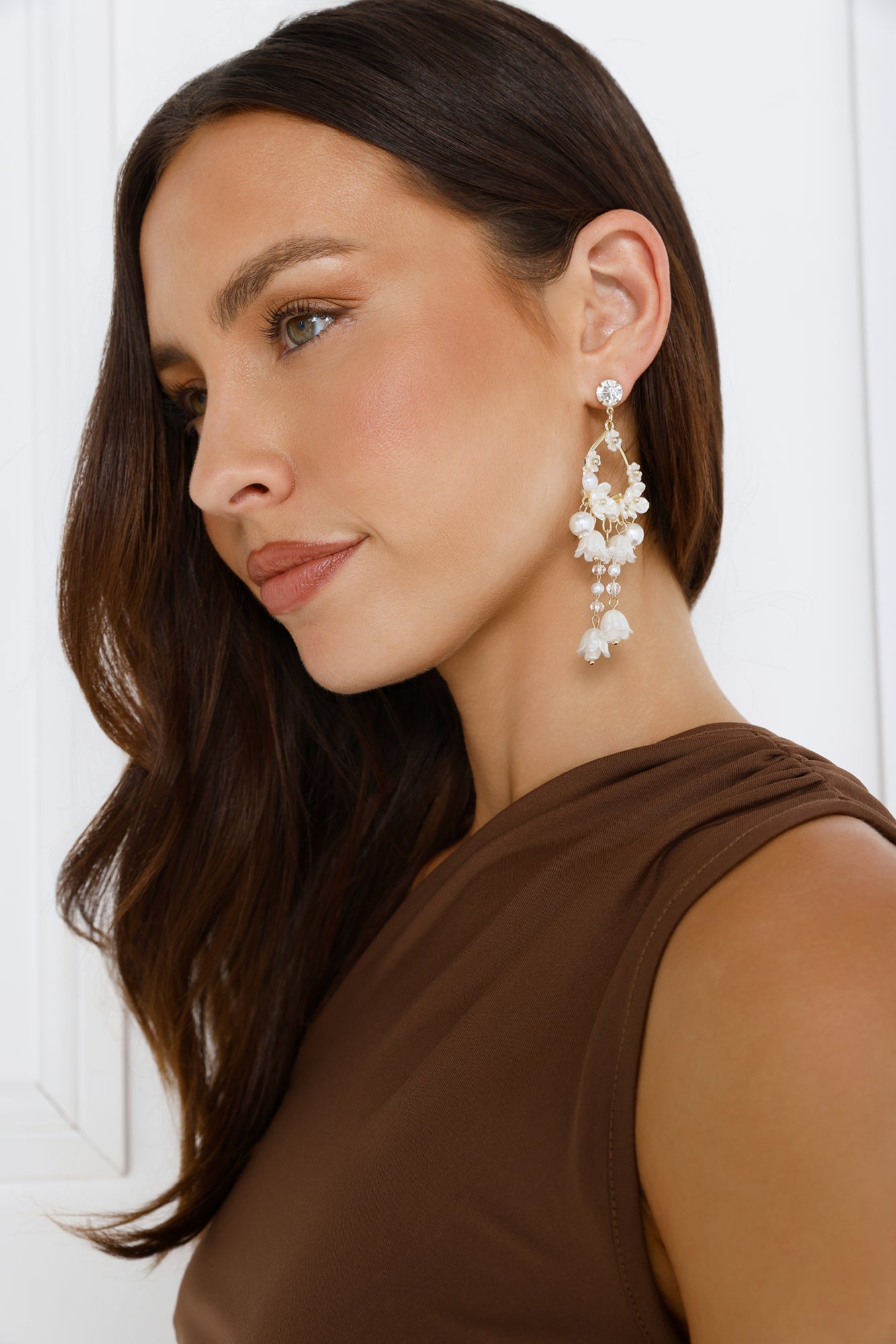 18k Gold Plated Sparkle Pearl Earrings Gold