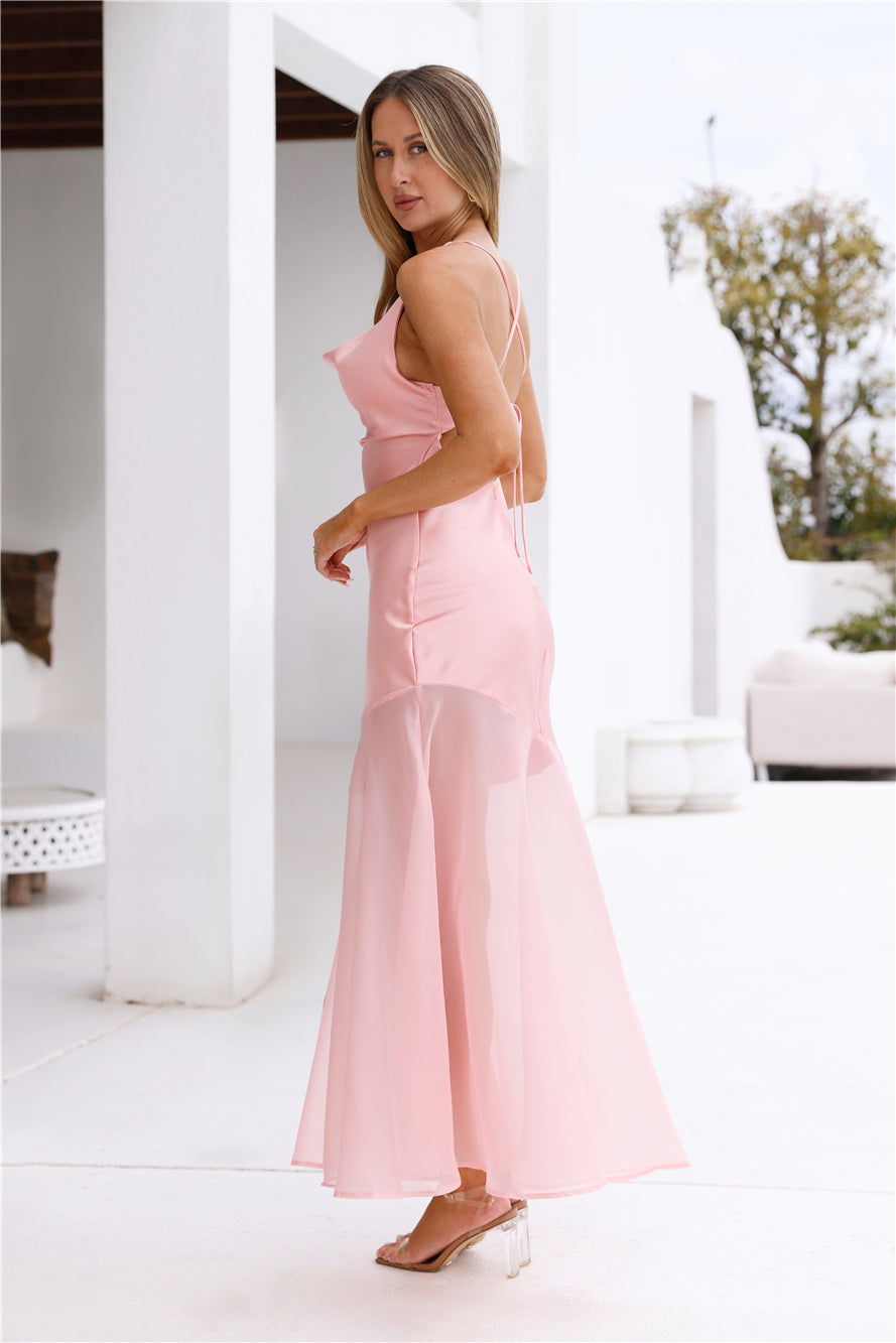 Mirabel Satin Maxi Dress Pink