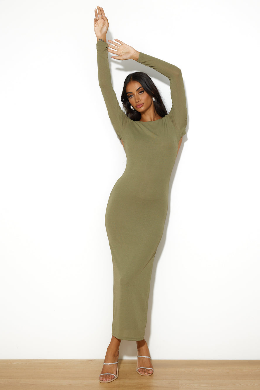 Sleekest Of Them All Maxi Dress Olive