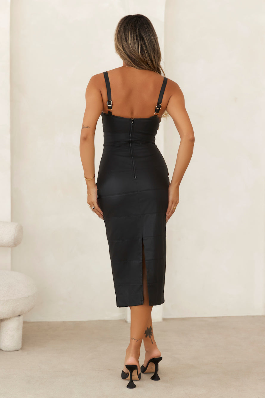 HELLO MOLLY Business Girl Midi Dress Black