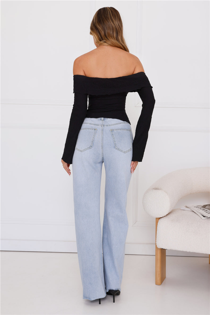 Reputation Off Shoulder Top Black