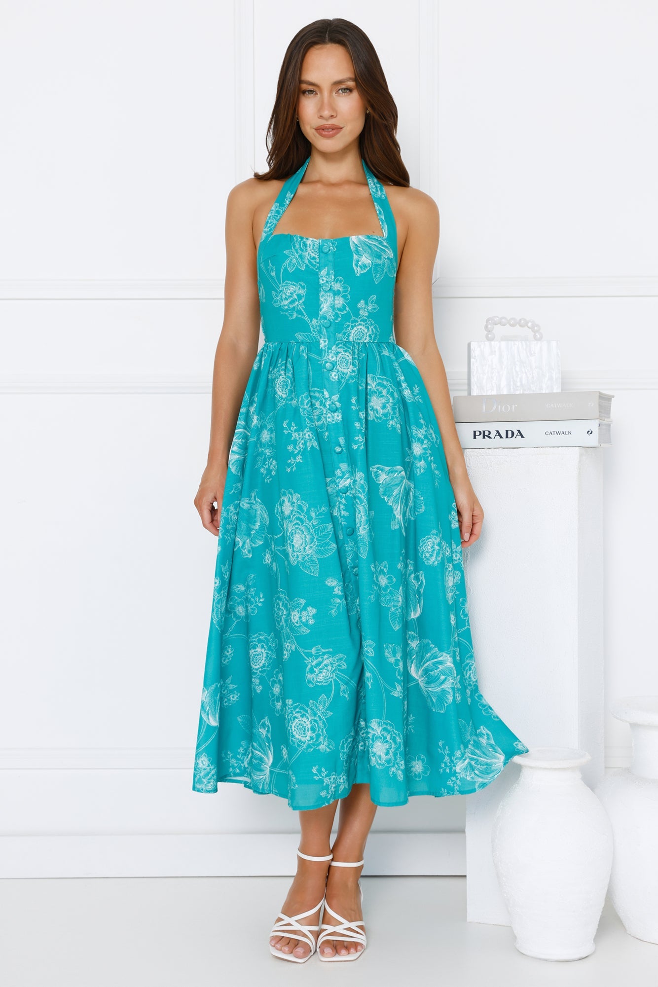 Vibrant Girl Energy Halter Midi Dress Green