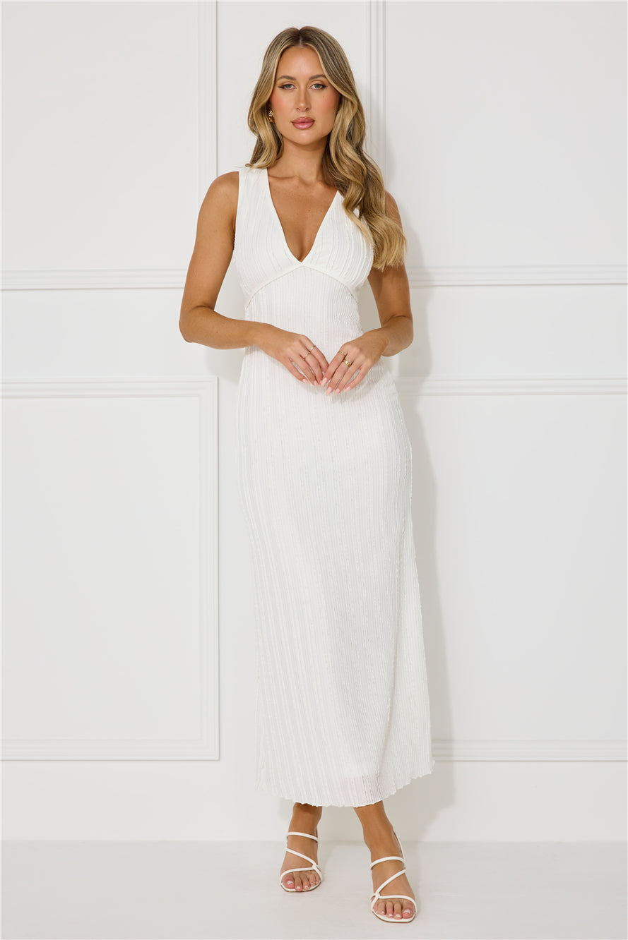 Sparkling Sea Maxi Dress White