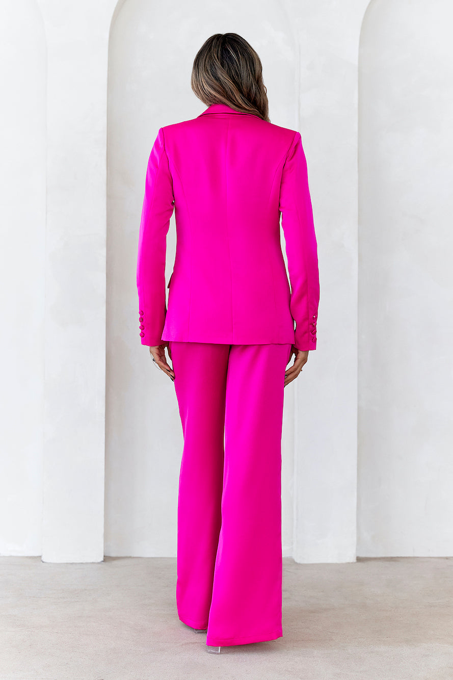 HELLO MOLLY �� La Mode Satin Pants Fuchsia