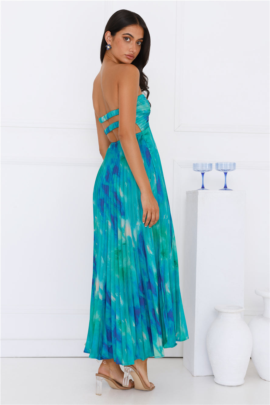 Twist And Turn Strapless Maxi Dress Green