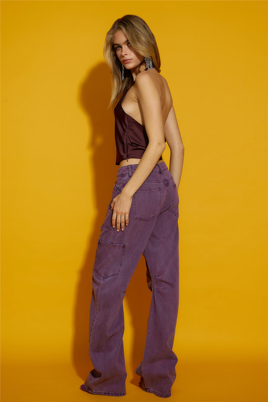 LIONESS Miami Vice Jeans Plum Purple