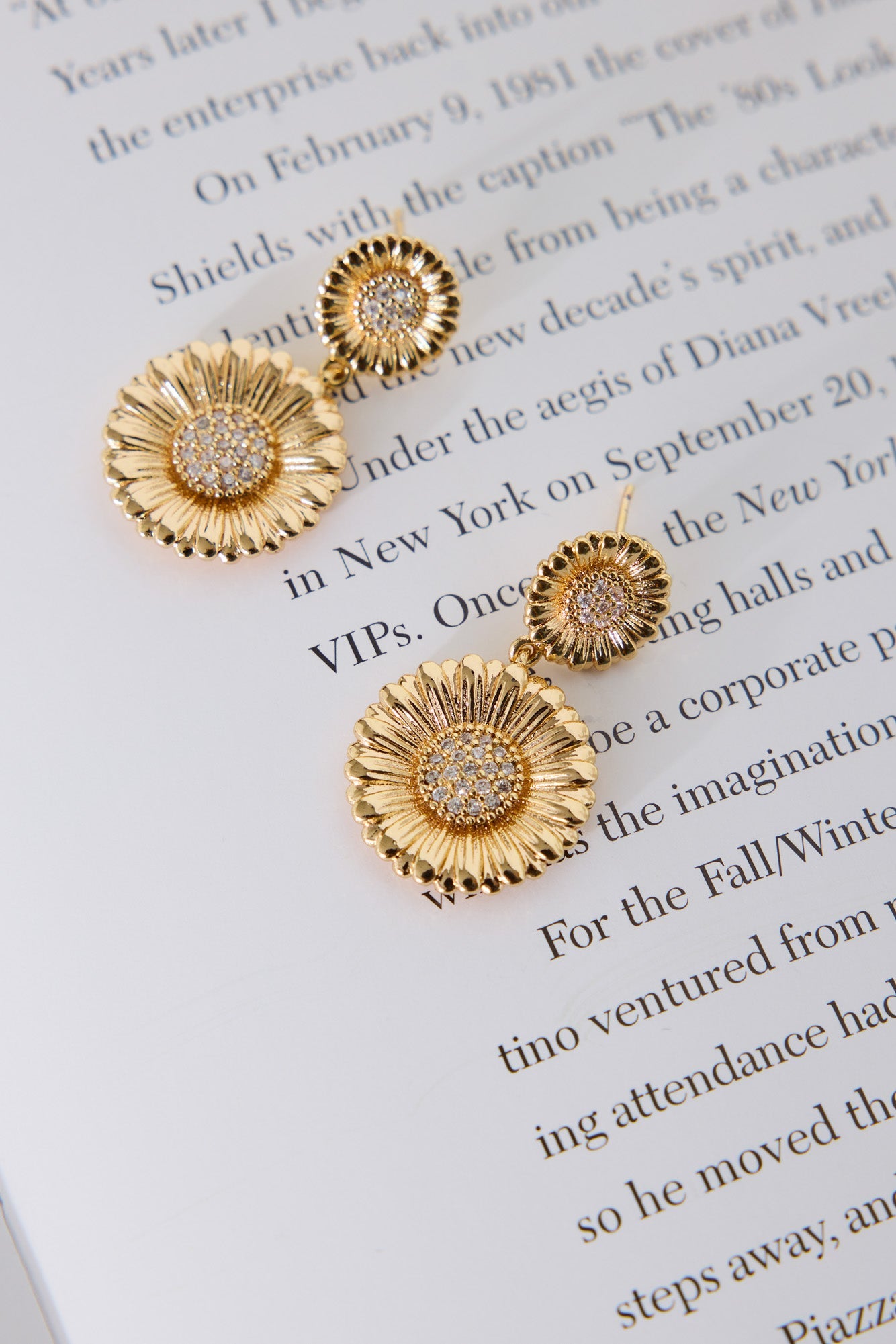 18k Gold Plated Shimmering Sun Earrings Gold