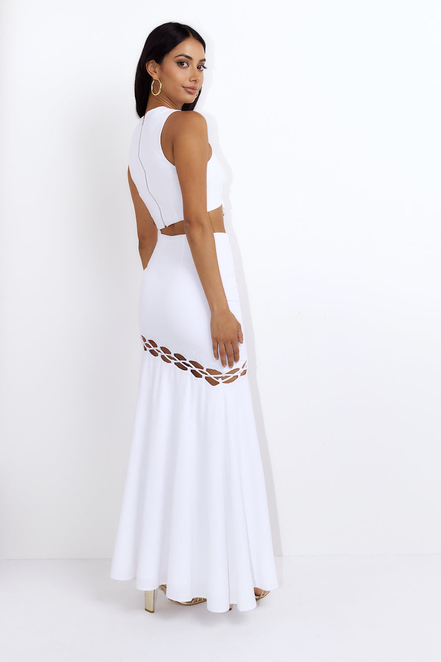 RUNAWAY Lani Maxi Skirt White