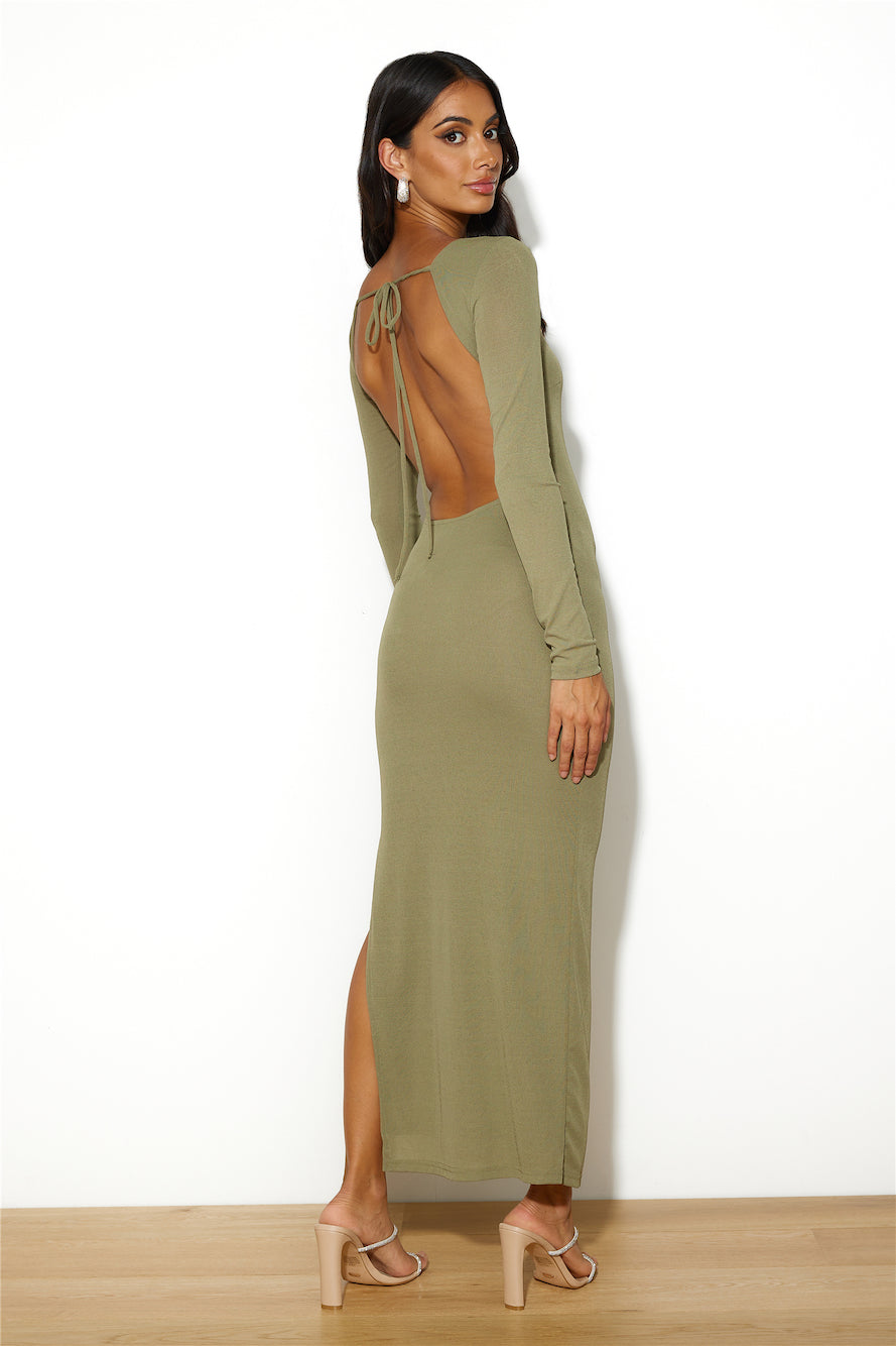 Sleekest Of Them All Maxi Dress Olive