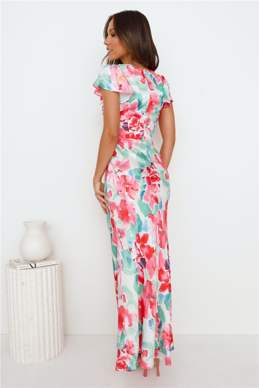 Her Energy Satin Maxi Dress Green
