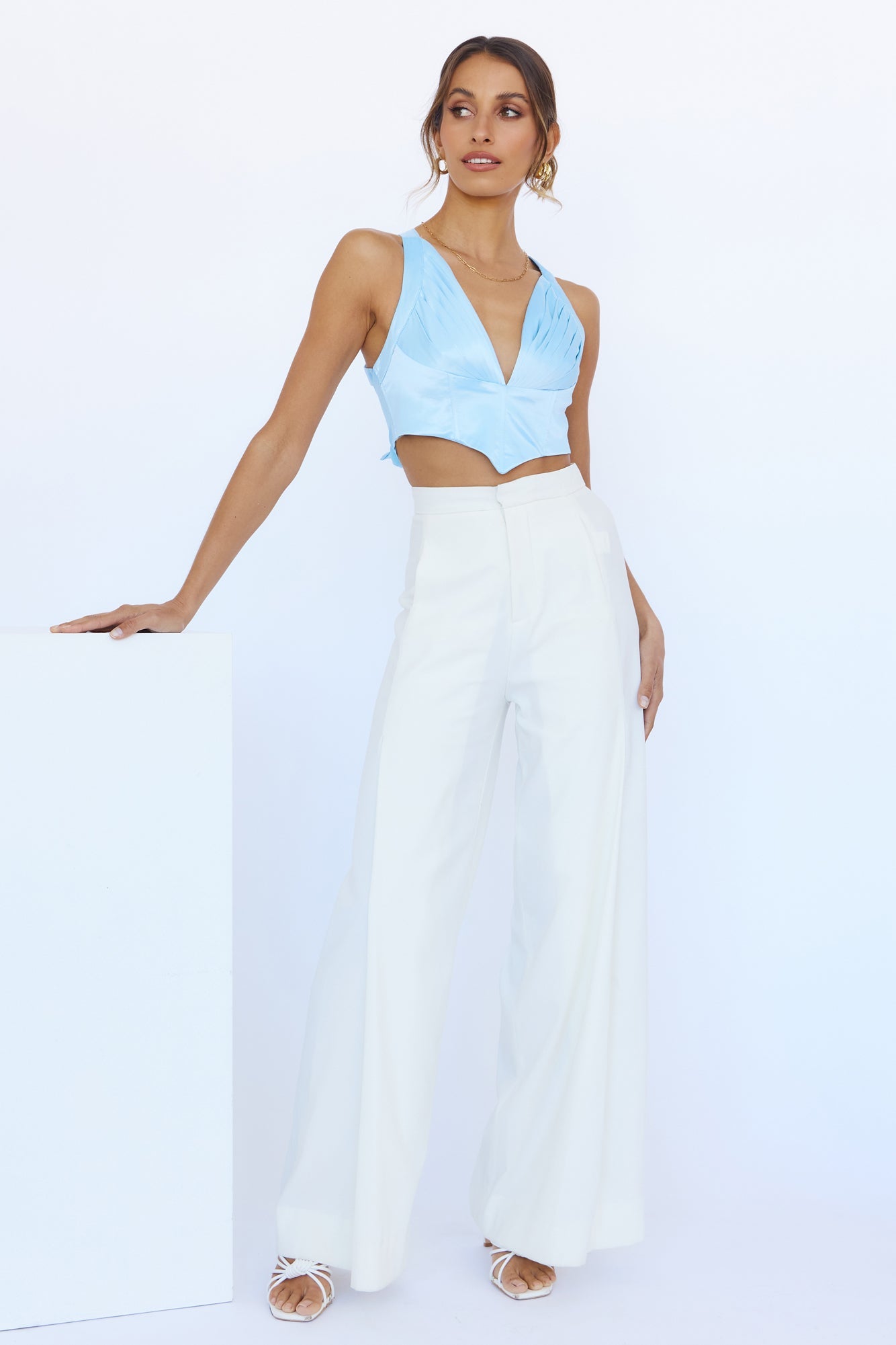Dont Hide It Crop Top Blue