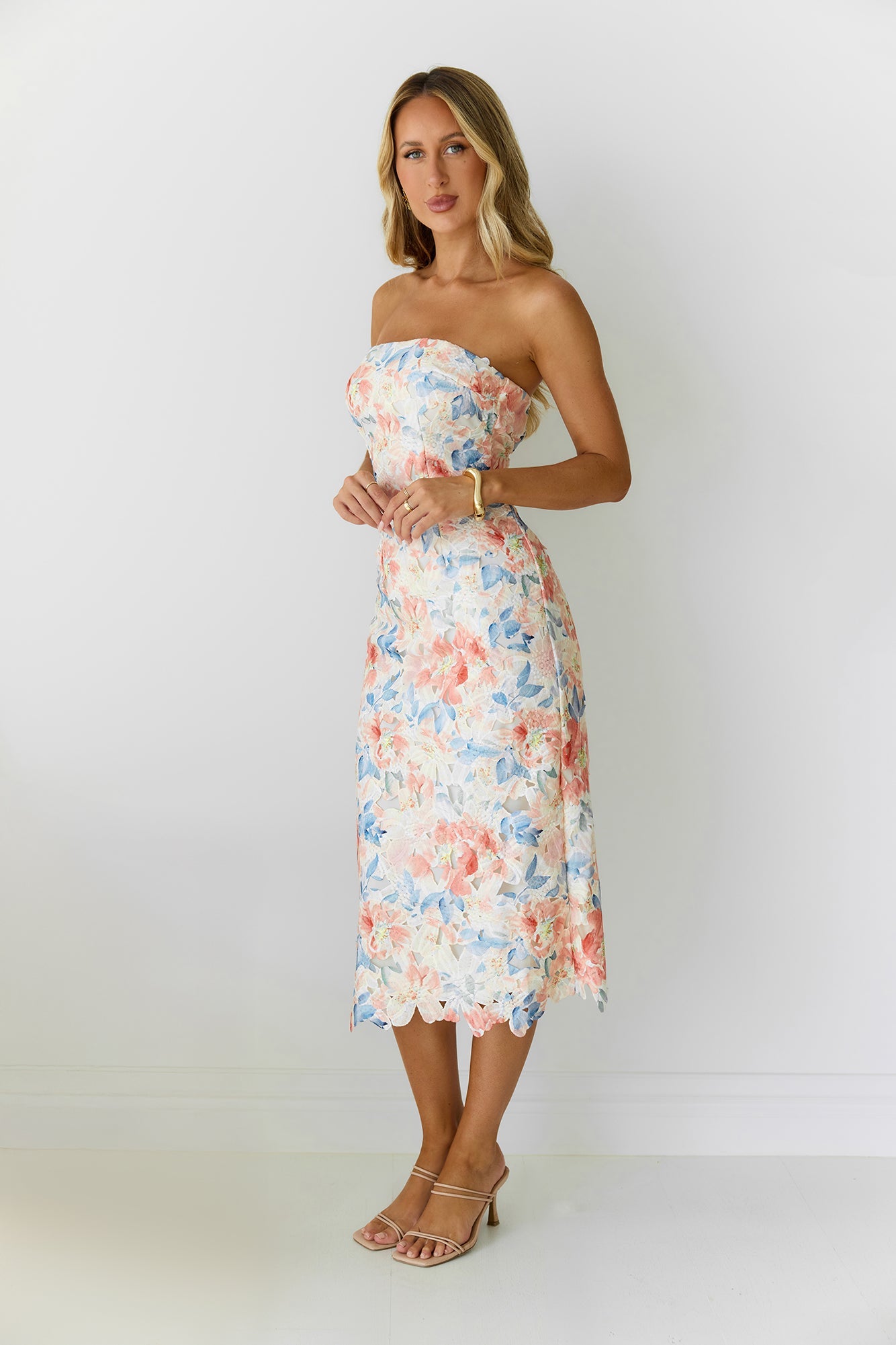 Magic Muse Strapless Mini Dress Peach