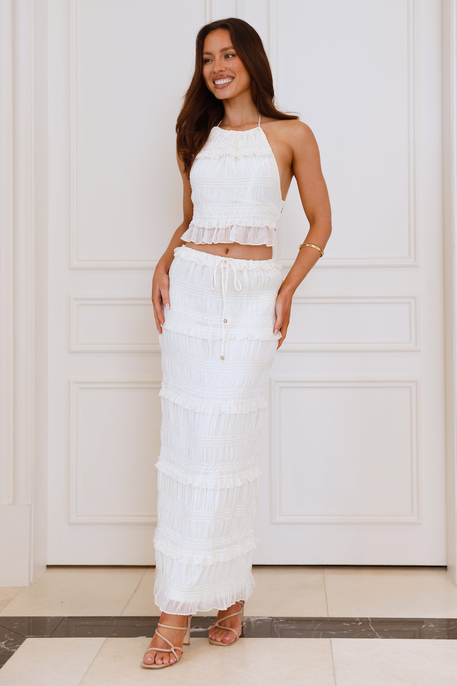 Barbados Halter Crop Top Cream