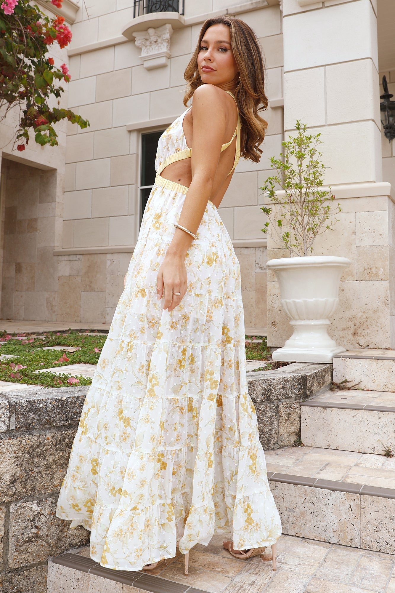 HELLO MOLLY Forward Fashion Maxi Dress Yellow