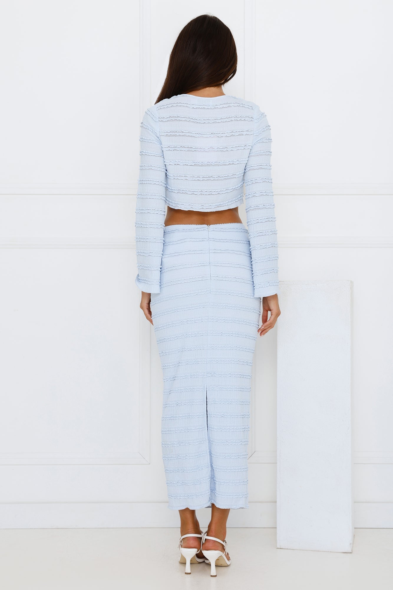 Whimsical Whirls Long Sleeve Top Blue