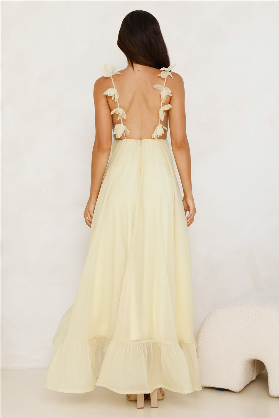 Floating On Florals Maxi Dress Yellow