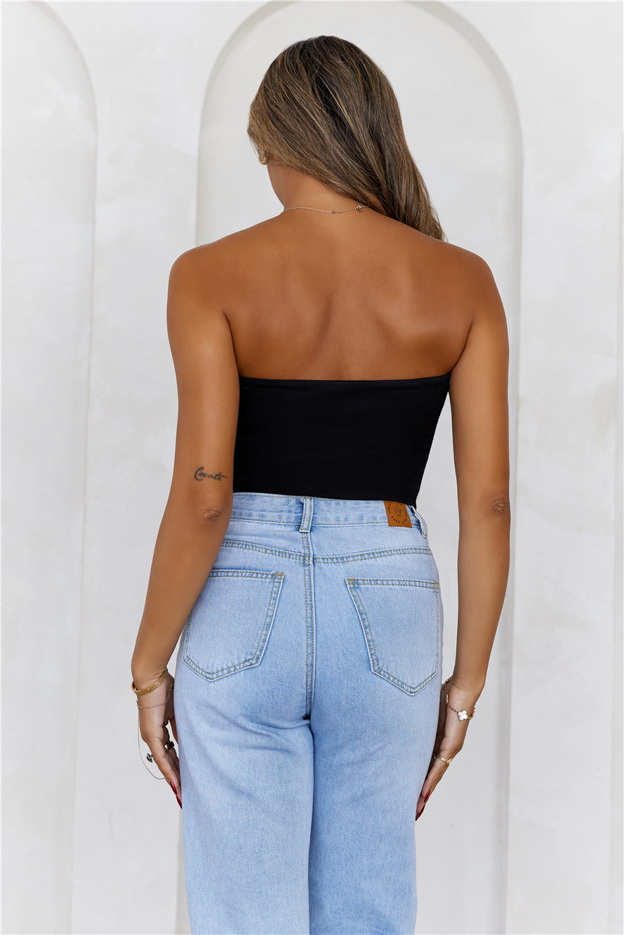 BASE Longline Strapless Bandeau Top Black