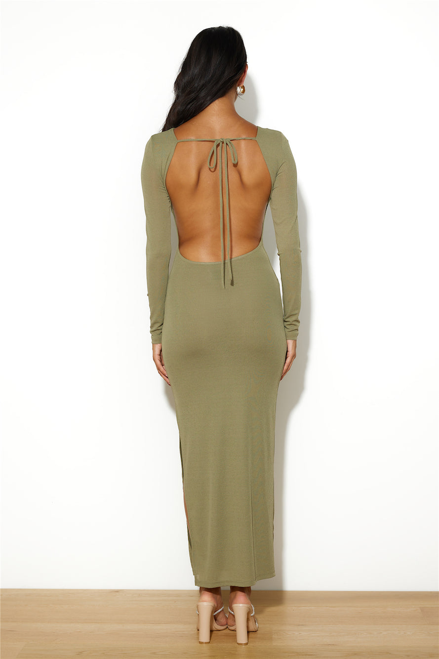 Sleekest Of Them All Maxi Dress Olive