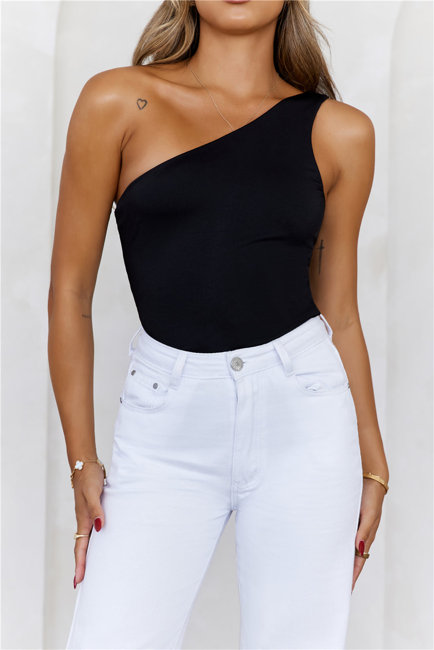 BASE Best Side One Shoulder Tank Top Black