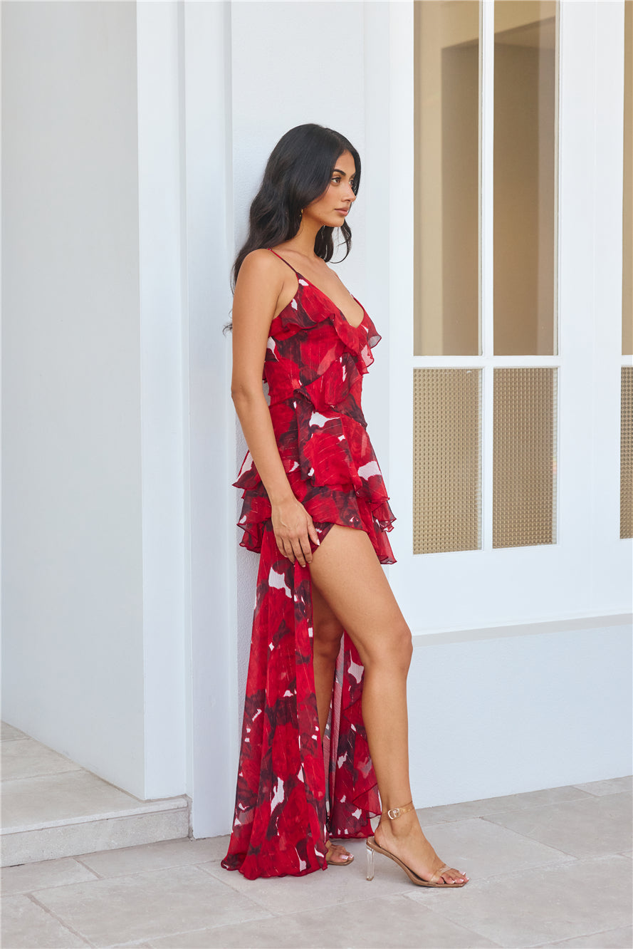 Saffron Breeze Maxi Dress Red