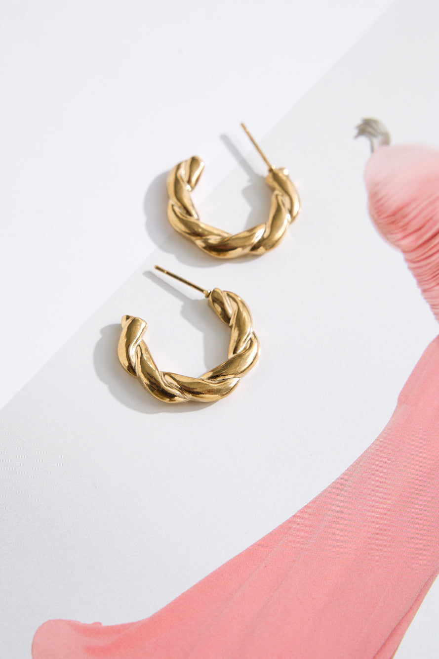 18k Gold Plated Empress Hoop Earrings Gold