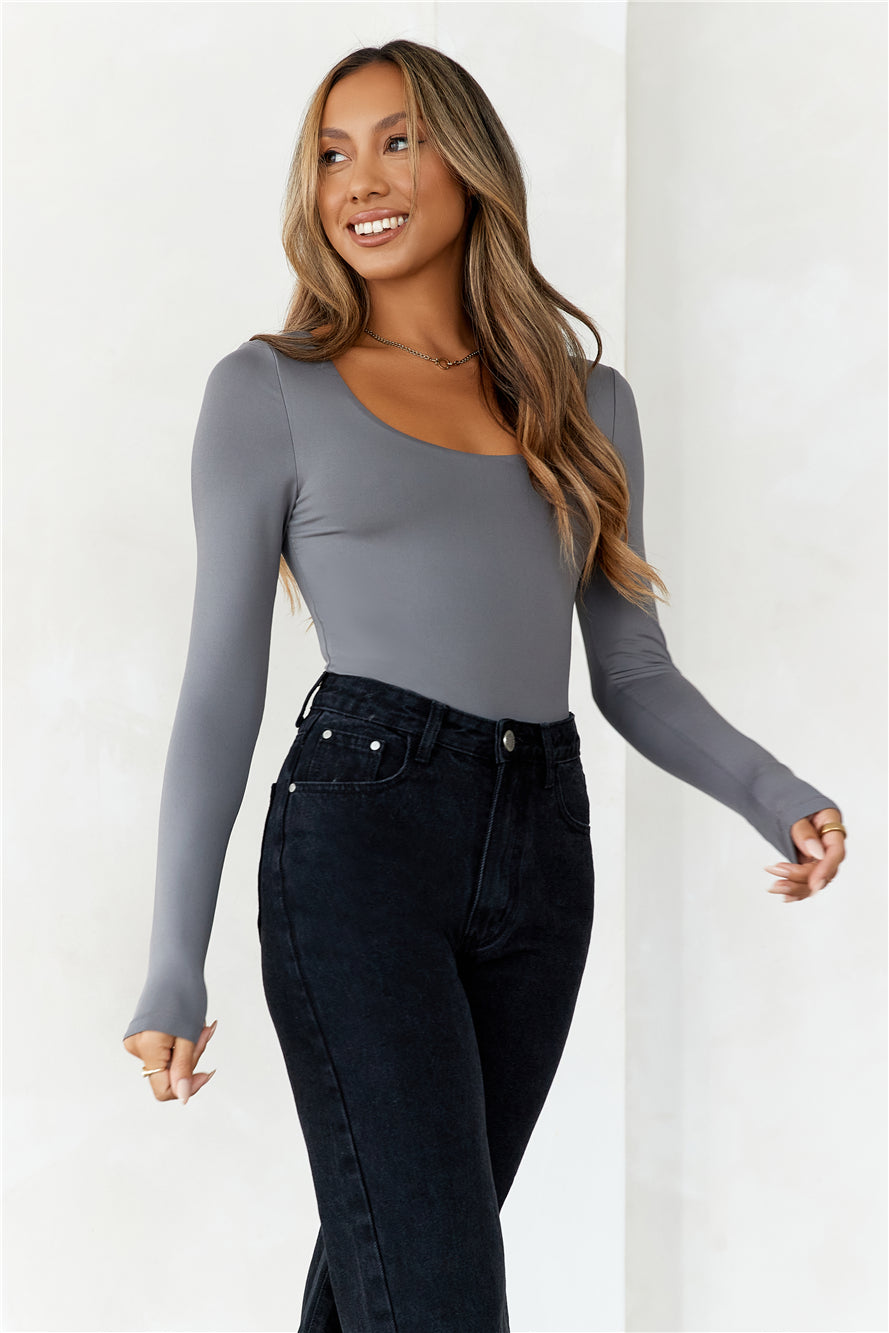 BASE Second Skin Long Sleeve Bodysuit Charcoal