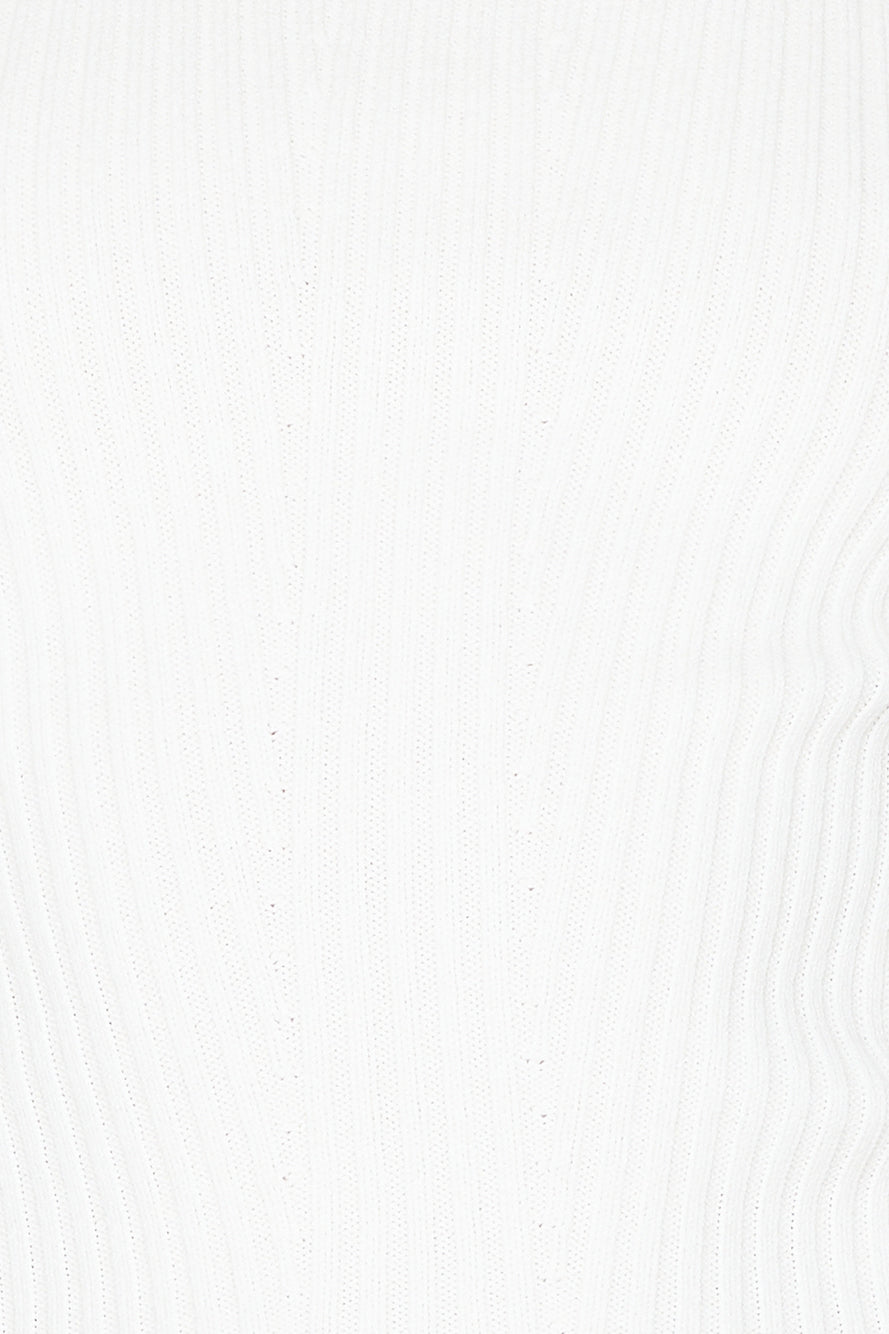 Simply Elevate Ribbed Long Sleeve Top White