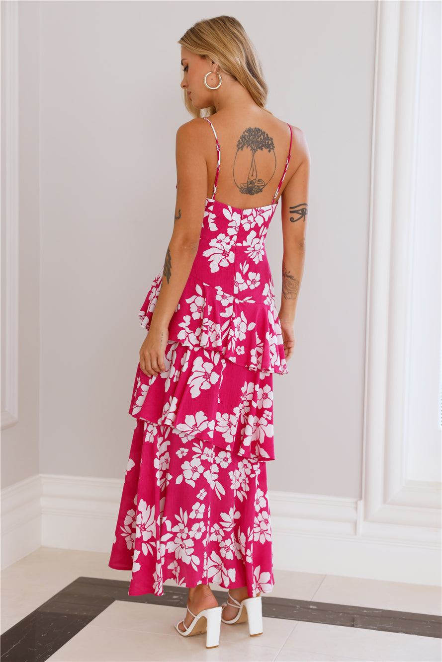Stargazing Girl Maxi Dress Pink
