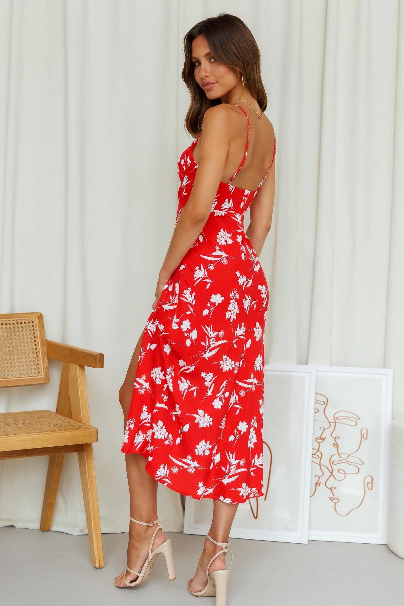 Sprinkle Love Midi Dress Red