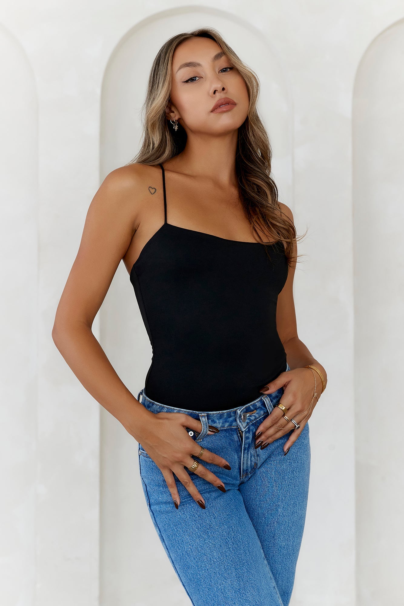 BASE Day To Night Longline Top Black