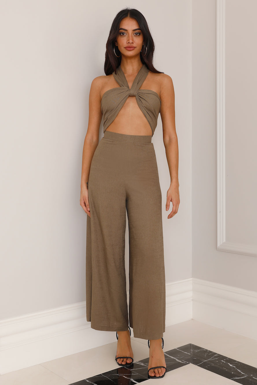 Wrapped In Love Pants Khaki