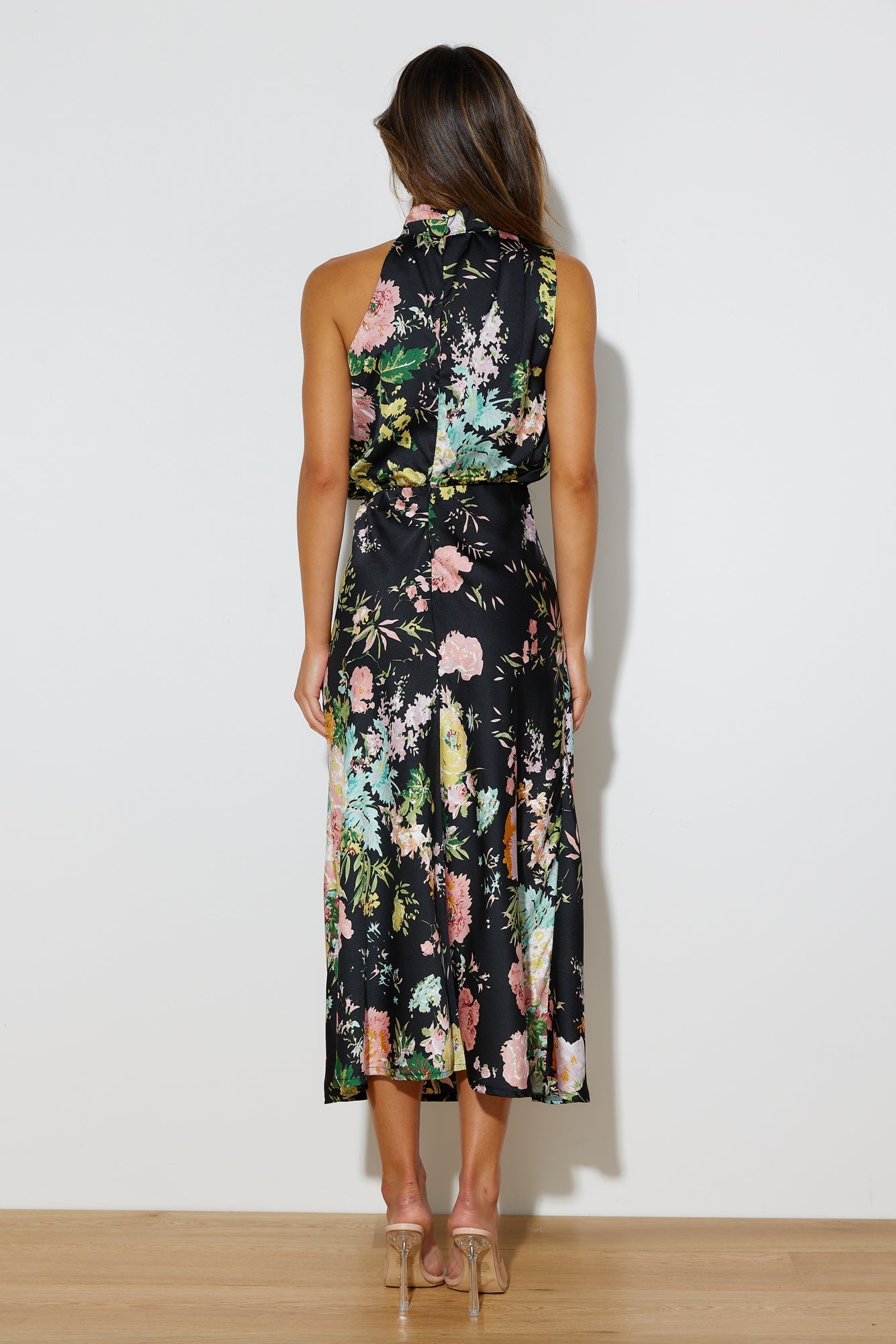 Switch Me Satin Maxi Dress Floral