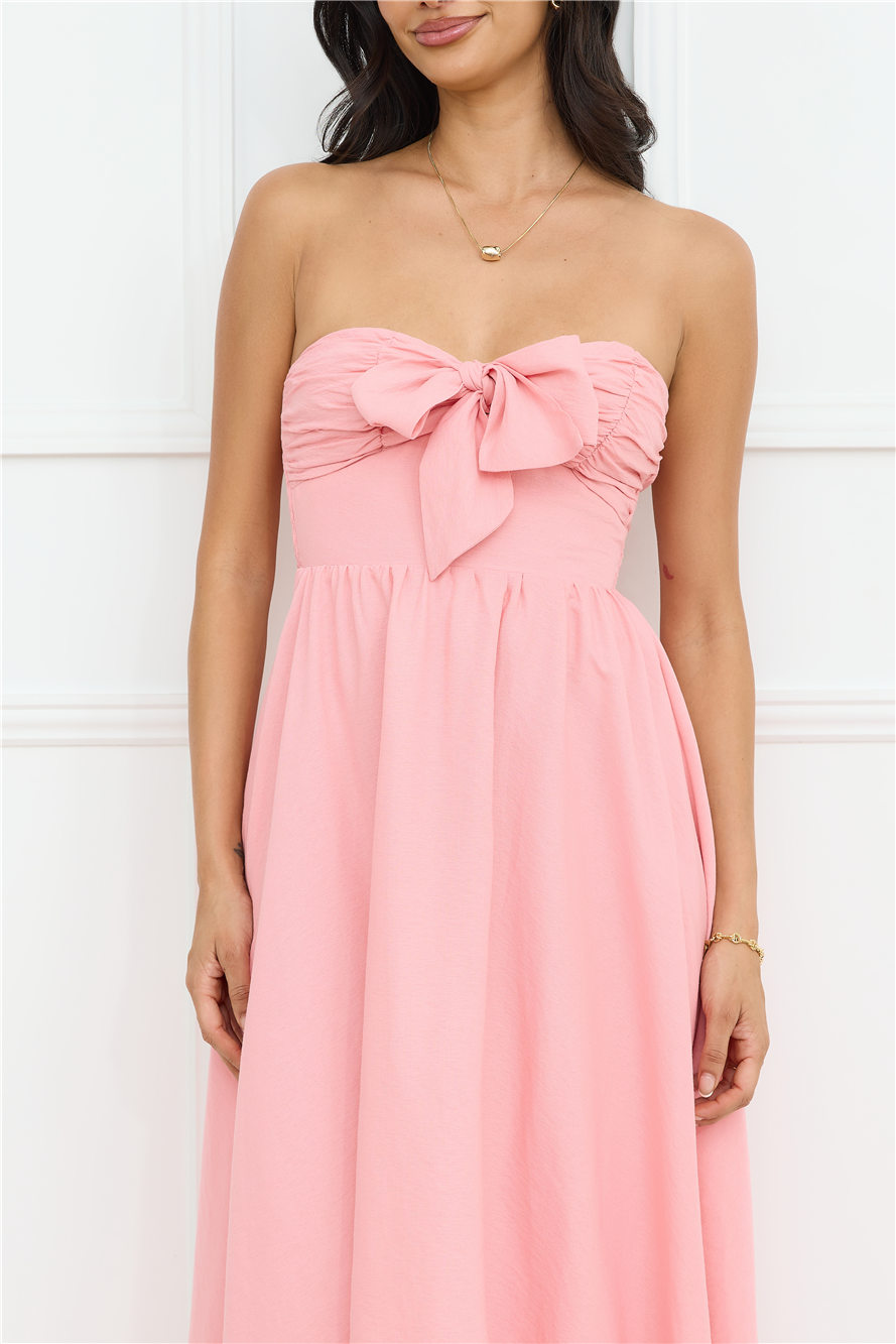 Saltwater Soul Strapless Midi Dress Pink