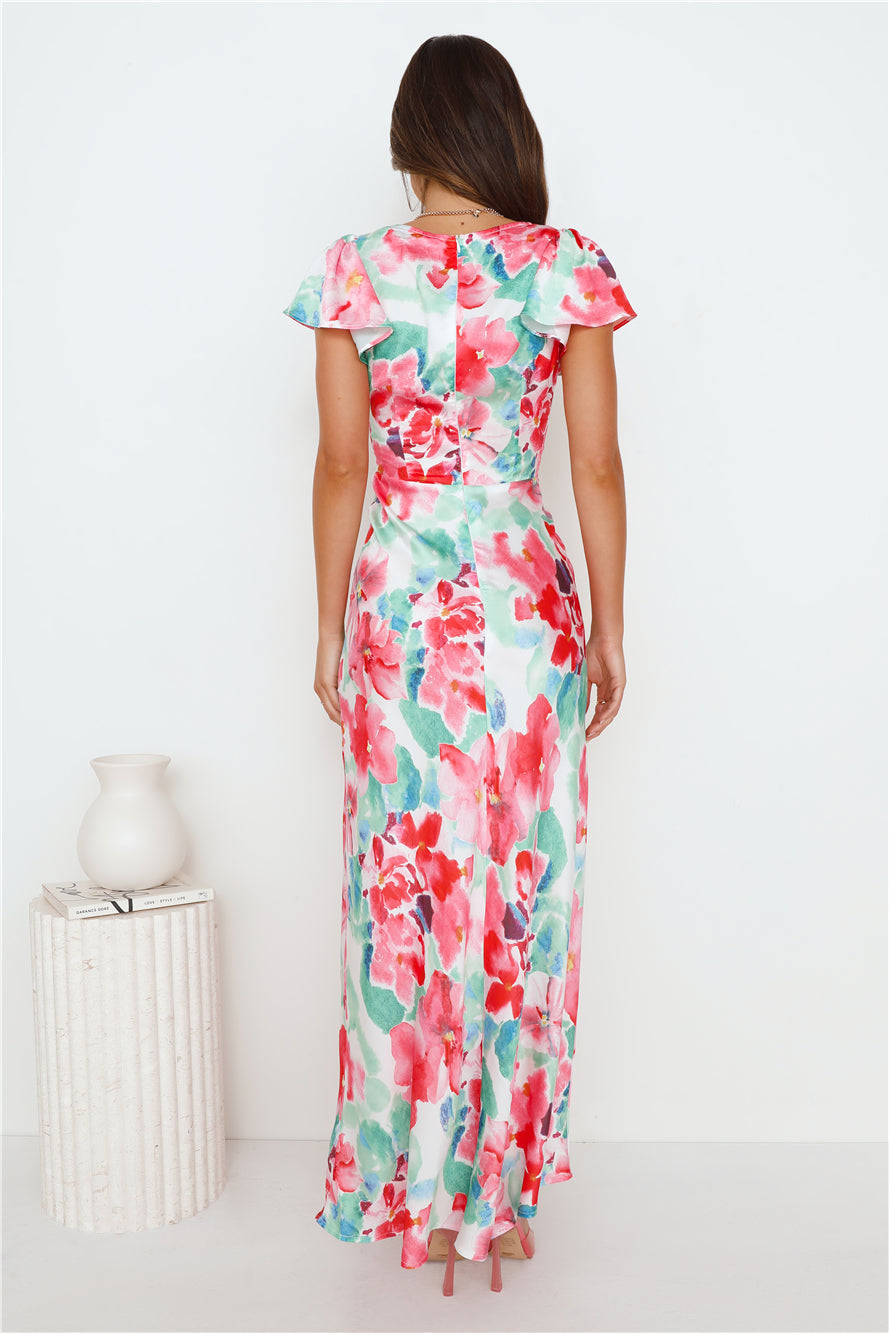 Her Energy Satin Maxi Dress Green