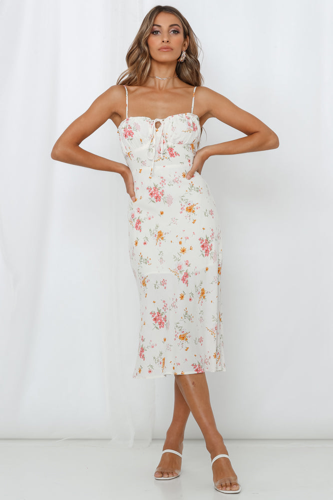 Find Your Feet Midi Dress White