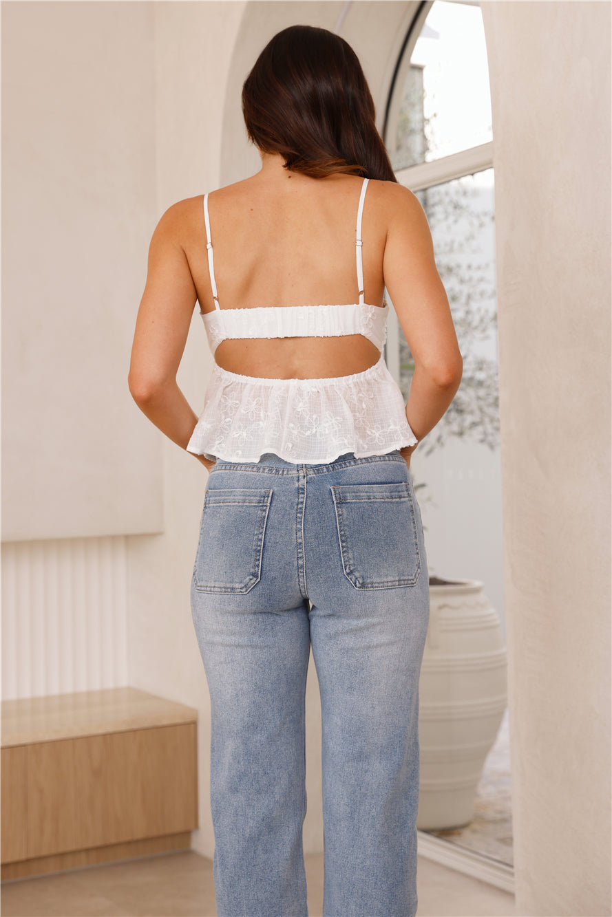 Coconut Cream Crop Top White